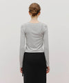 Marithé François Girbaud Women's Layered Jersey Long Sleeve Light Heather Gray