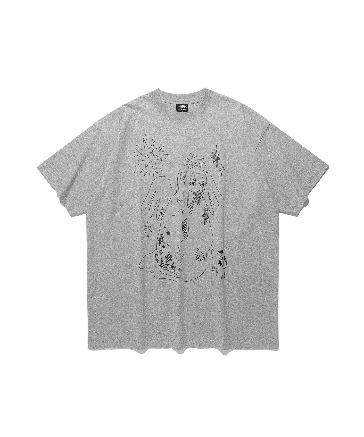 Nice Ghost Club Praying Angel Big Big Tee [Grey]