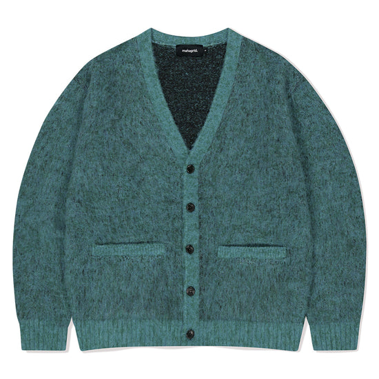 Mahagrid Mixed Hairy Knit Cardigan
