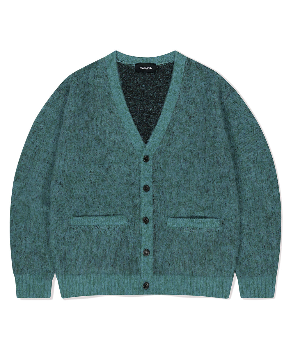 Mahagrid Mixed Hairy Knit Cardigan