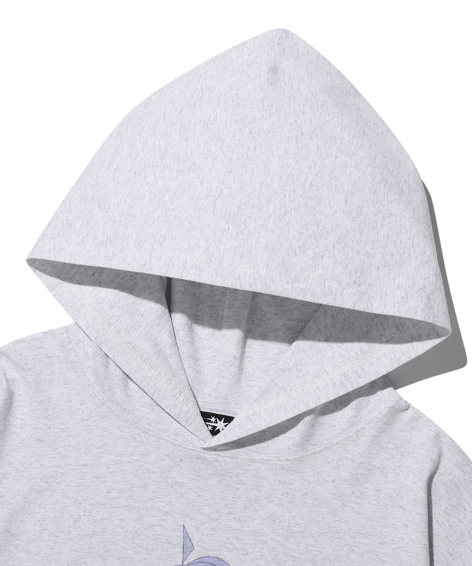 Nice Ghost Club Star Girl Big Big Long Sleeve Hoodie [Light Grey]