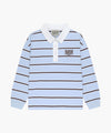 Marithé François Girbaud Kids Collar Stripe Long Sleeve Tee Light Blue