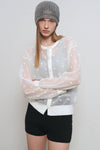 General Idea WOMAN Polka Dot Sheer Cardigan [WHITE]