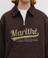 Marithé François Girbaud Baseball Logo Collar Half Zip Sweatshirt Navy