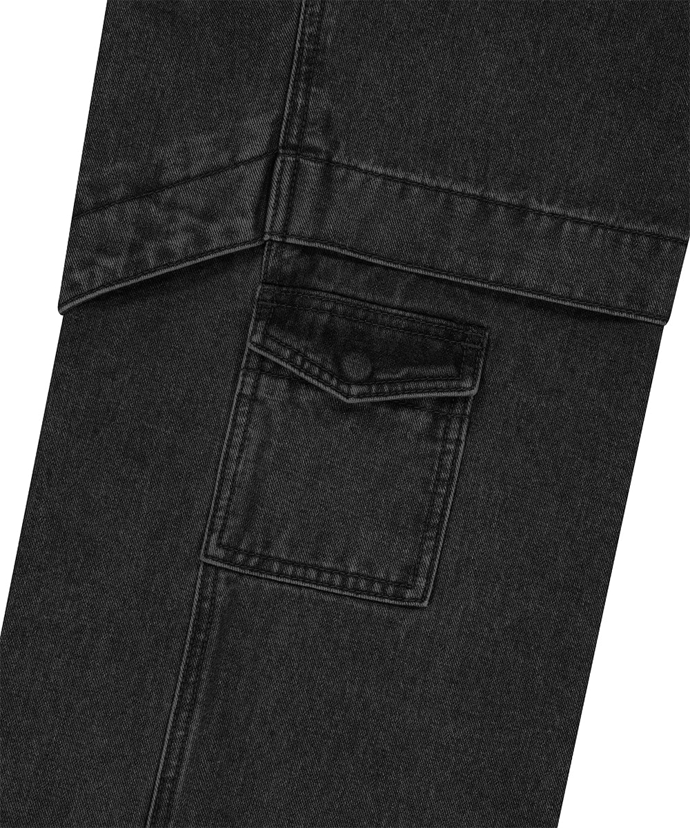 Mahagrid Wide Cargo Denim Pant