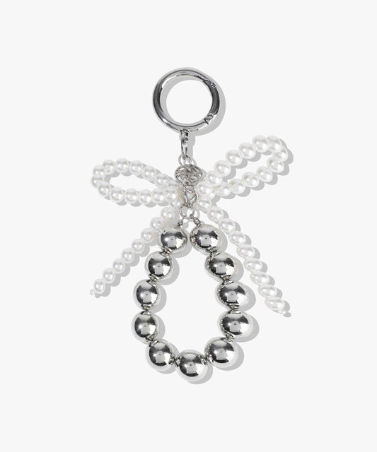 Marithé François Girbaud Pearl Silver Ball Keyring Silver