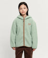 Marithé François Girbaud Kids Classic Logo Fleece Hoodie Zip-Up Ivory