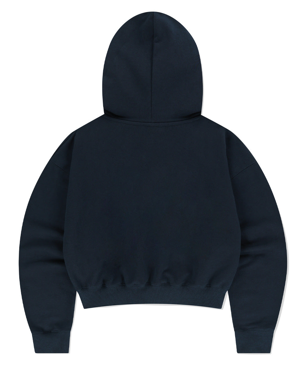 Mahagrid Mahagrid Appliqué Crop Hoodie Navy
