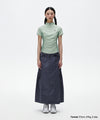 Mahagrid Shirring Half Zip-Up Jersey Tee
