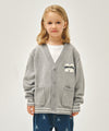 Marithé François Girbaud Kids Emblem V-Neck Oversized Cardigan Navy