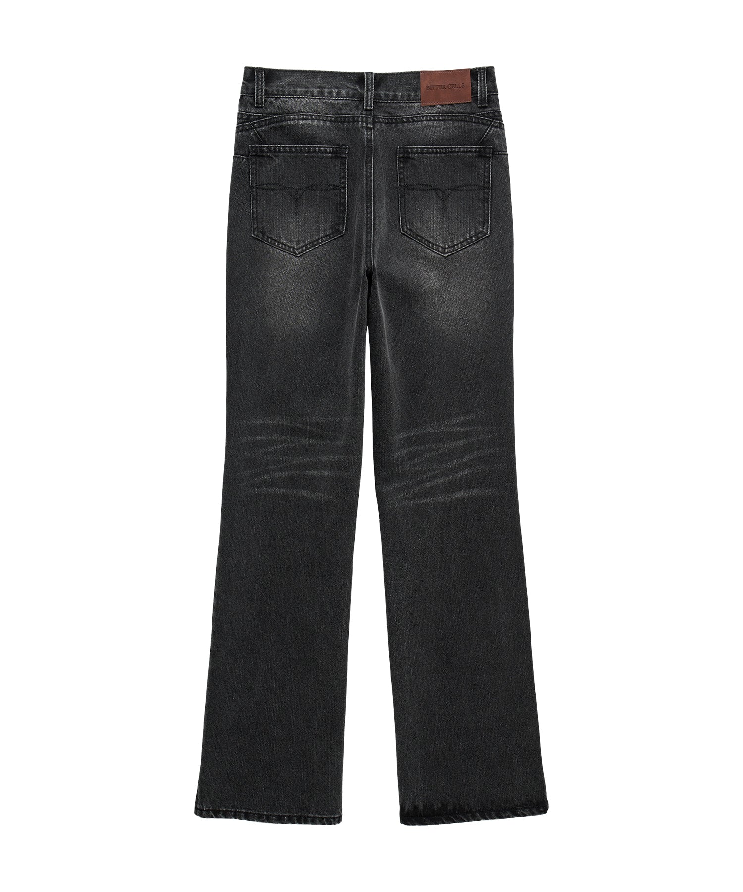 Bitter Cells Katie Slit Straight Denim Pants - Black