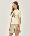 Marithé François Girbaud W DOODLE BEAR HALF KNIT PULLOVER