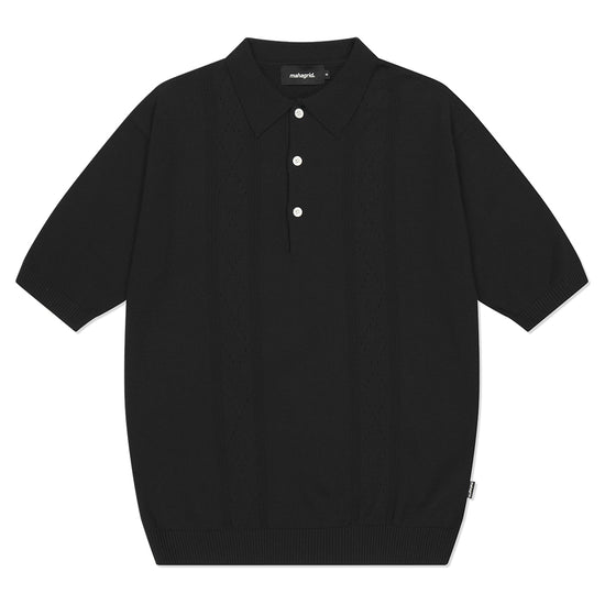 Mahagrid Diamond Half Knit Polo