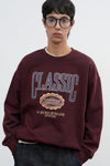 General Idea UNISEX Classic Appliqué Oversized Sweatshirt [BURGUNDY]