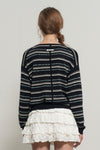 General Idea WOMAN Mix Stripe V-Neck Pullover