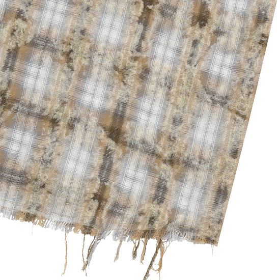 Mahagrid Bleached Raw-Cut Check Shirt