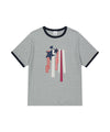 Mahagrid Flag Applique Ringer Tee