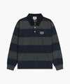 Marithé François Girbaud WASHED DENIM COLLAR LONG SLEEVE TEE blue