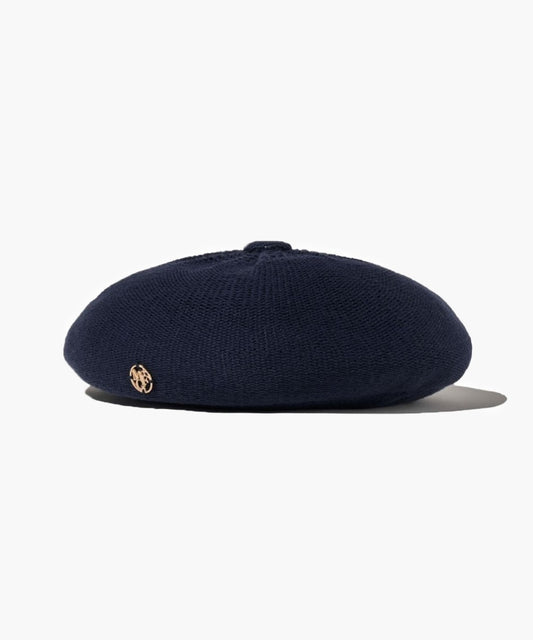 Marithé François Girbaud Metal Circle Logo Knit Beret