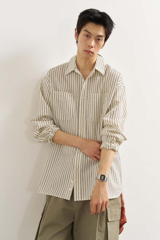 General Idea MAN Seersucker Stripe Shirt