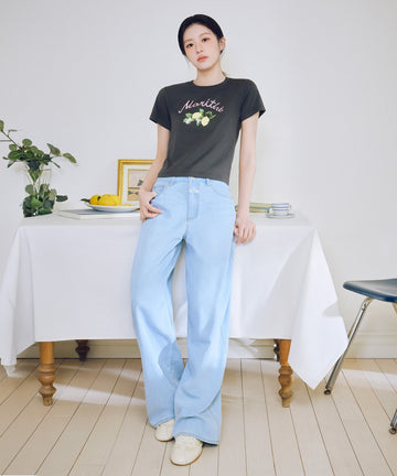 Marithé François Girbaud W SUMMER SEMI WIDE DENIM PANTS