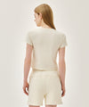Marithé François Girbaud W ANTIQUE CLASSIC LOGO SLIM CROP TEE red