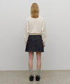 Marithé François Girbaud W Denim Pleated Mini Skirt Dark Blue