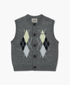 Marithé François Girbaud Kids Argyle Knit Vest Heather Gray