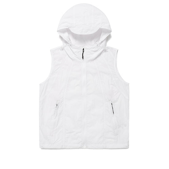 Cavish Women's Hooded Vest Windbreaker in White