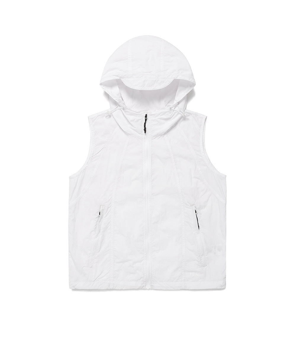 Cavish Women's Hooded Vest Windbreaker in White