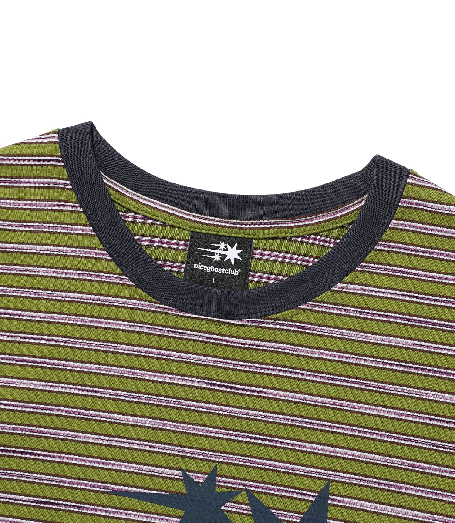 Nice Ghost Club Stripe 3Star Long Sleeve Tee [Green]