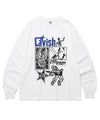 Cavish Lightning Skeleton Long Sleeve Tee in White