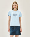 Marithé François Girbaud W CLASSIC LOGO TEE ice blue