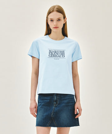 Marithé François Girbaud W CLASSIC LOGO TEE ice blue