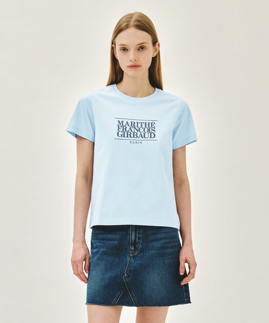 Marithé François Girbaud W CLASSIC LOGO TEE ice blue