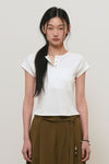 General Idea WOMAN Snap Henry Neck T-Shirt