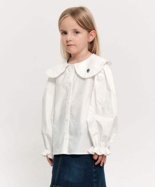 Marithé François Girbaud Kids White Frill Collar Blouse