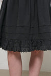 General Idea Woman Lace Flare Midi Skirt [BLACK]