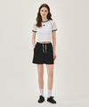 Marithé François Girbaud W AEROCOOL SMALL CLASSIC LOGO RINGER SLIM CROP TEE ivory