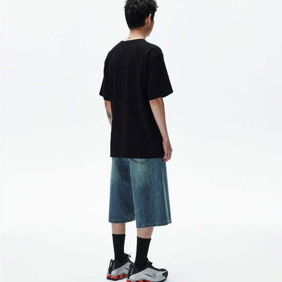 Mahagrid Mud Washing Denim Short