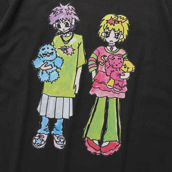 Nice Ghost Club Soul Pussy Cat Ghost Soul Girl Big Tee Black
