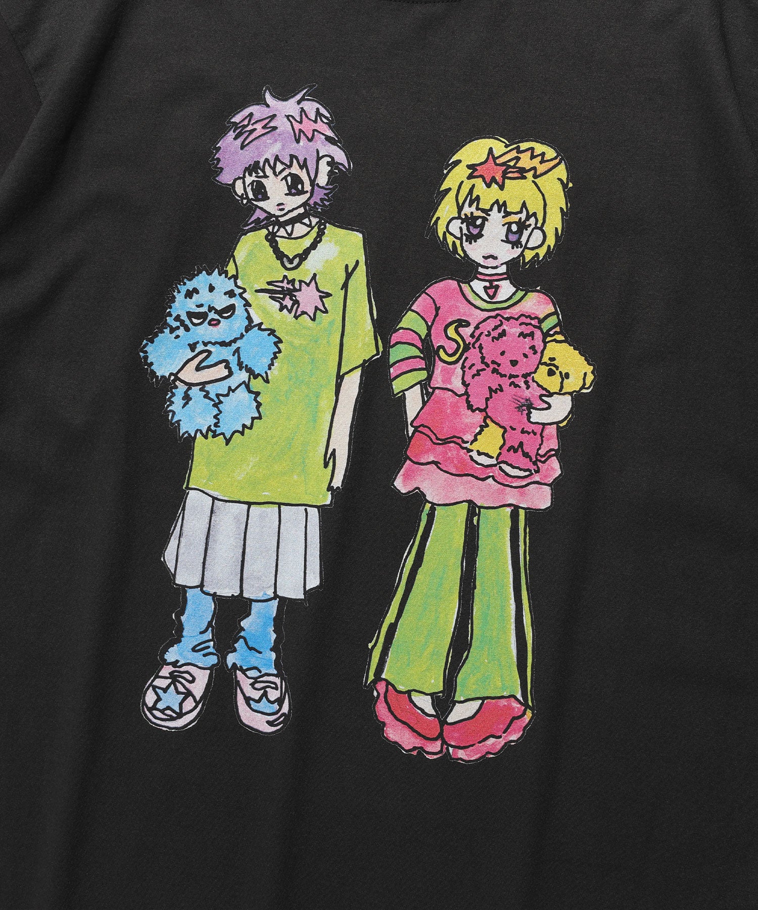 Nice Ghost Club Soul Pussy Cat Ghost Soul Girl Big Tee Black
