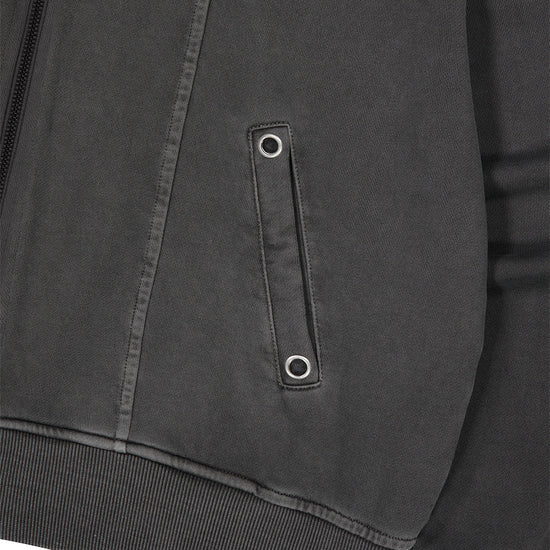 Mahagrid Pigment Stripe Mixed Zip Up Hoodie