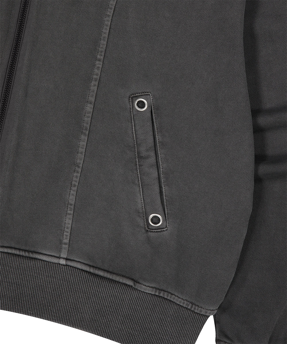 Mahagrid Pigment Stripe Mixed Zip Up Hoodie