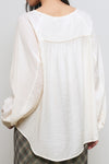 General Idea WOMAN Summer Loose Fit Raglan Pinched Pleat Blouse [IVORY]