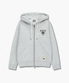 Marithé François Girbaud Big College Logo Graphic Hoodie Zip-Up Light Heather Gray