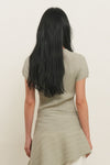 General Idea Women's Pleated Half-Neck Knit Top in Sage Mint