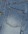 Mahagrid Western Denim Jacket Blue