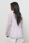 General Idea WOMAN Sheer Neck String Knit Pullover