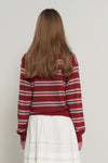 General Idea WOMAN Multi Stripe Loose Collar Knit
